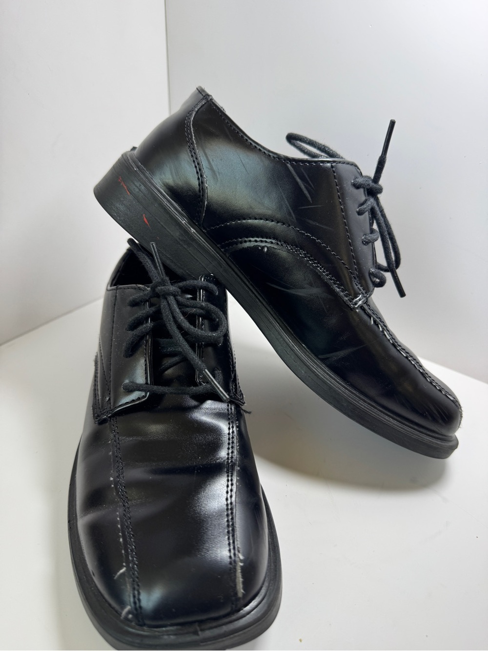 Boys Deer Stags Black Leather Dress Shoes